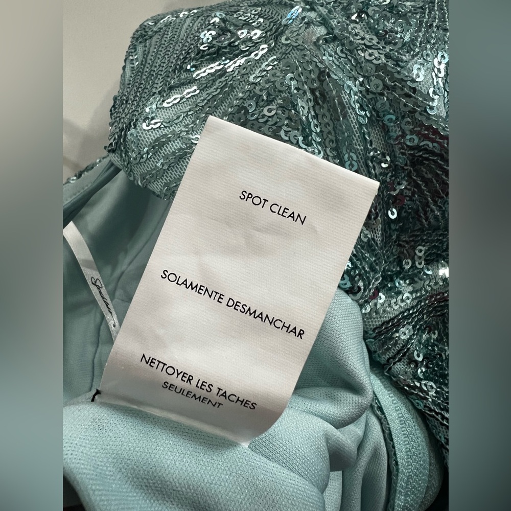 Speechless Seafoam Light Blue Sequin Maxi Slip Dress Size 3 Juniors Prom Gown - Picture 13 of 16